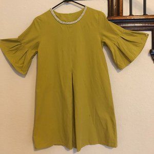 Pearl beads round neck dress